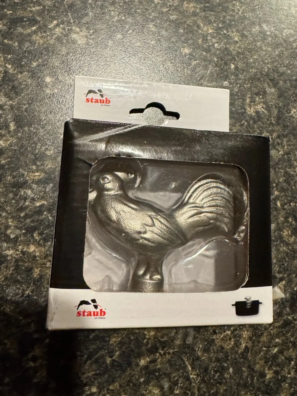 Staub Animal Rooster Knob Stainless Steel Fits Le Creuset Dutch Oven New